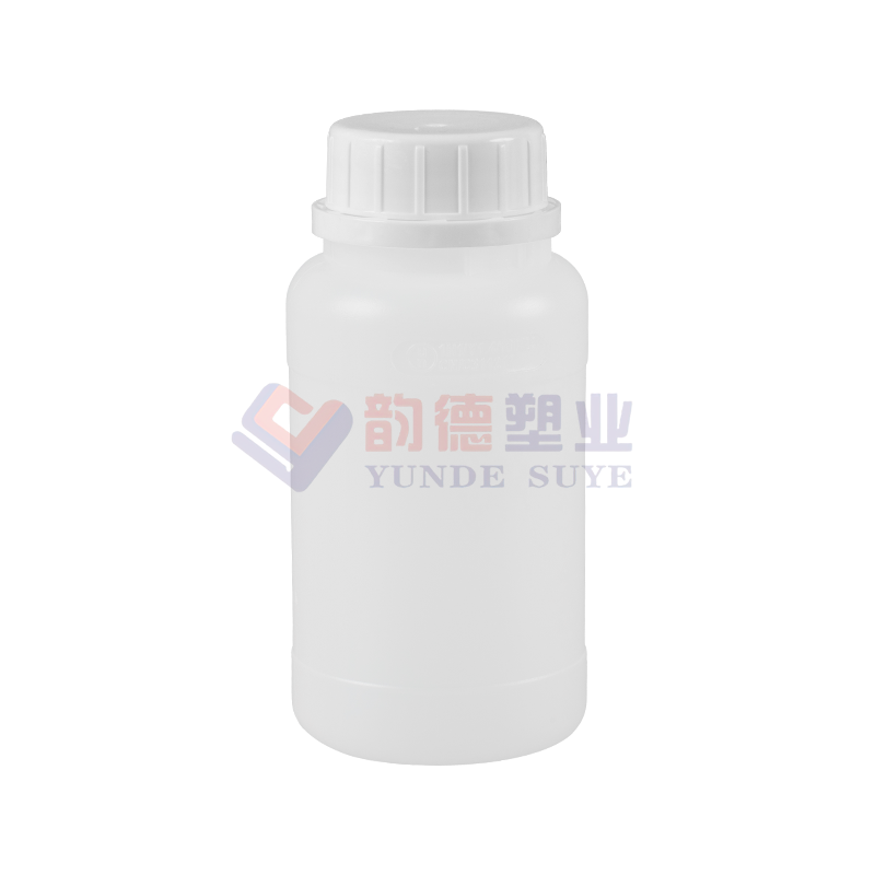 Bottiglia rotonda fluorurata in Hdpe addensato anti-perdite 250 ml-01